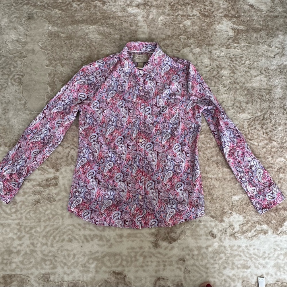 Banana Republic preppy Red,White,Blue Paisley Shirt Women’s S